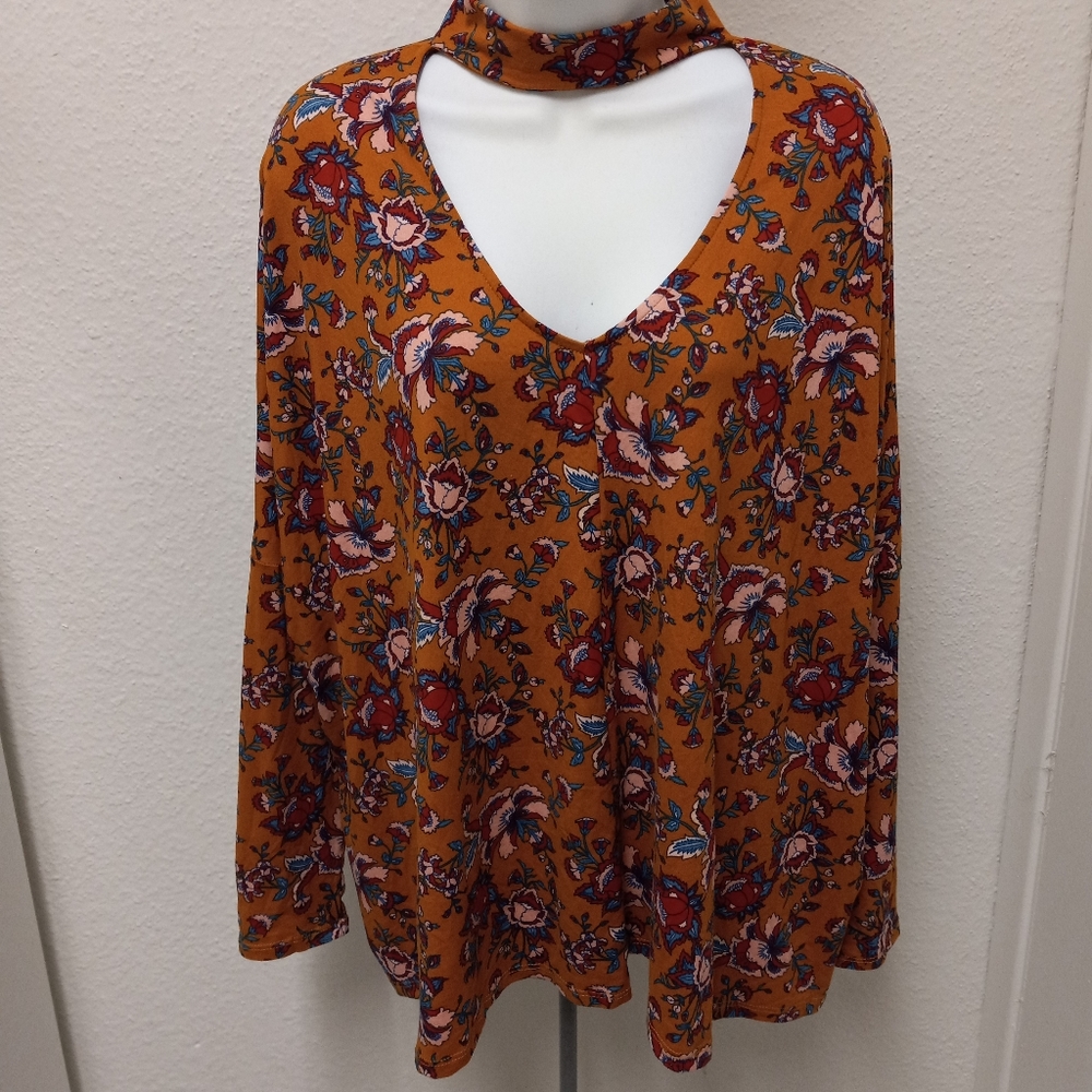 Let Them Eat Cake Womens Floral Loose Top Sz L
